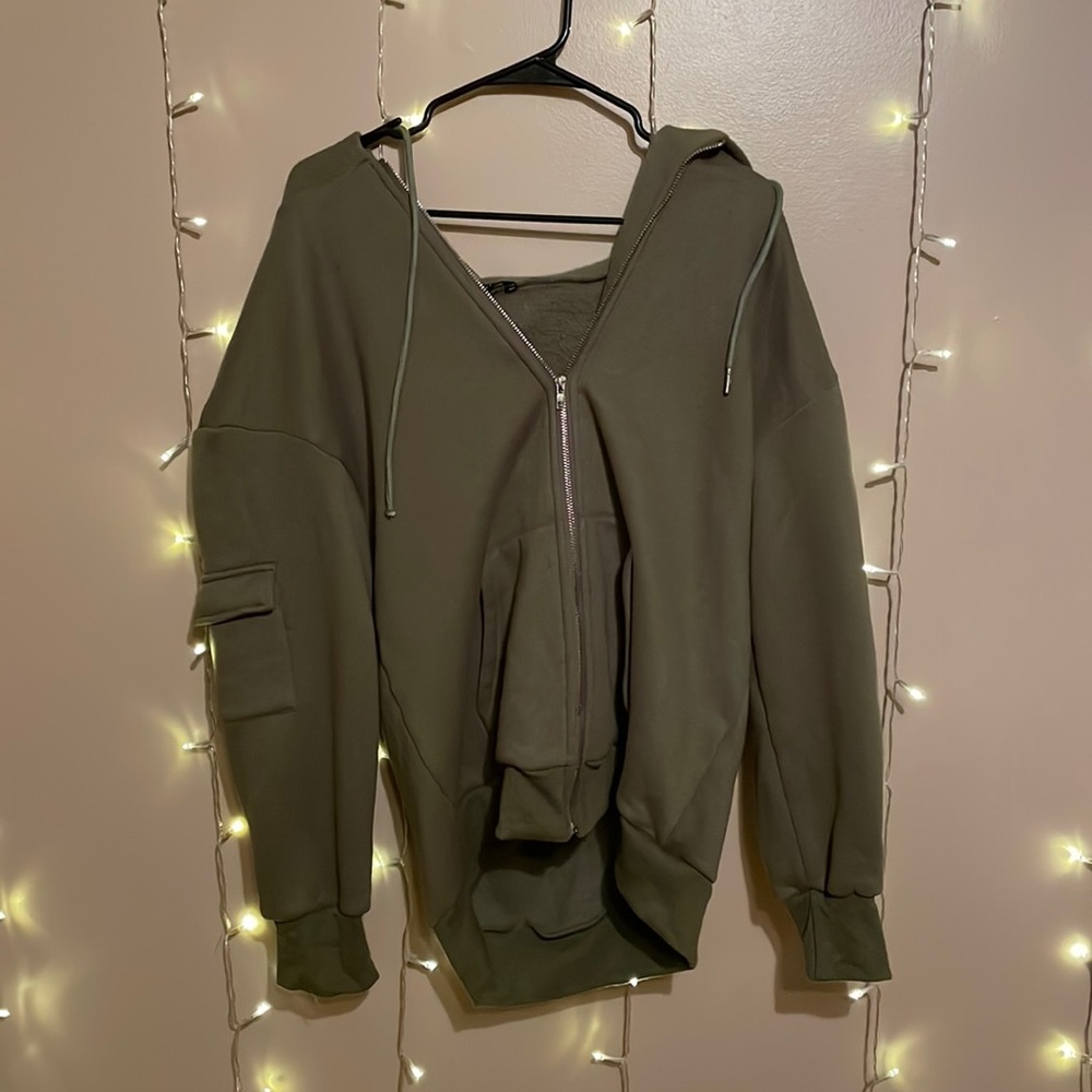 Green Zip Up Hoodie
